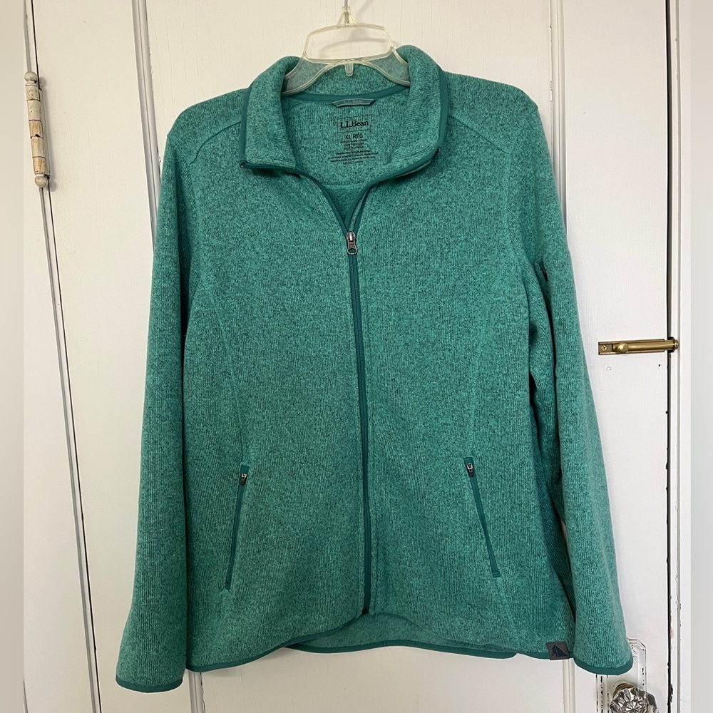 Knit zip-up cardigan by LL Bean, XL